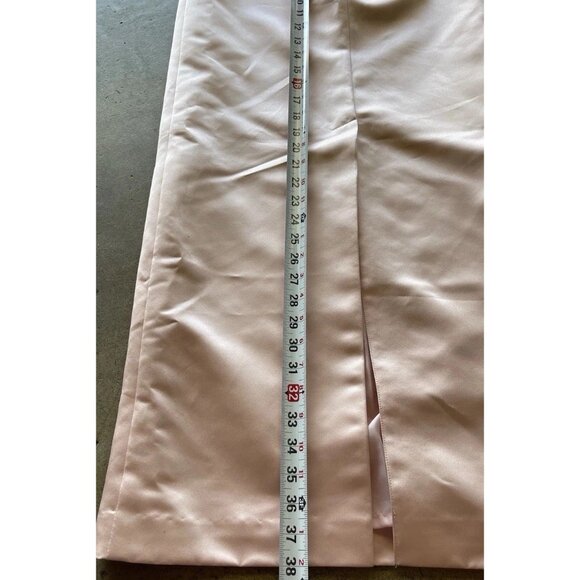 Vintage Pinky & Me Skirt Womens Size 4 Pink Formal Satin Long Maxi Lined Back - Picture 6 of 13